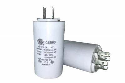 Конденсатор CBB60 4 мкФ 450V, з клемами