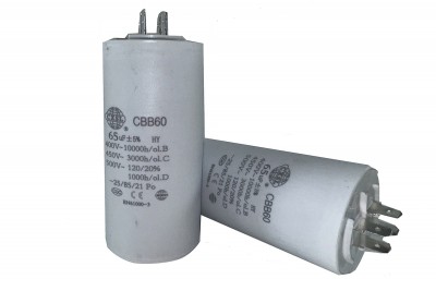 Конденсатор CBB60 65 мкФ 450V, з клемами