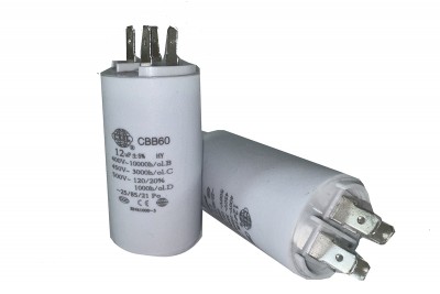 Конденсатор CBB60 12 мкФ 450V, з клемами