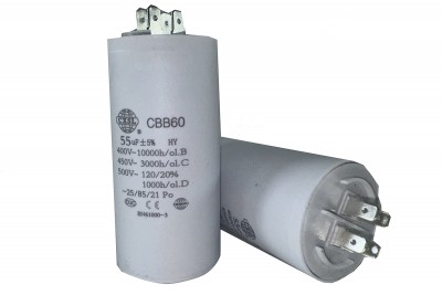 Конденсатор CBB60 55 мкФ 450V, з клемами