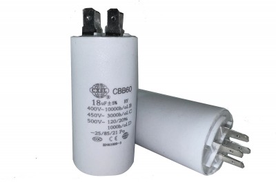 Конденсатор CBB60 18 мкФ 450V, з клемами