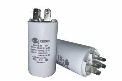 Конденсатор CBB60 8 мкФ 450V, з клемами