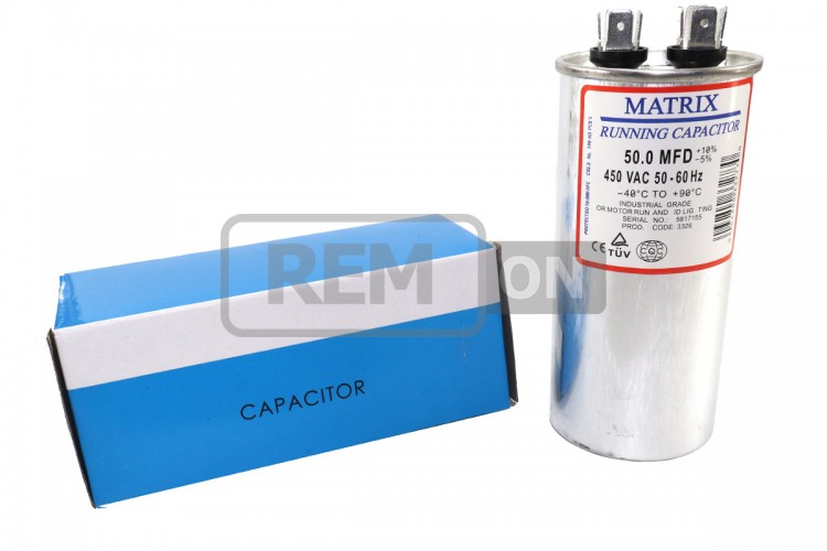 Конденсатор CBB65 50 мкФ 450V, металевий
