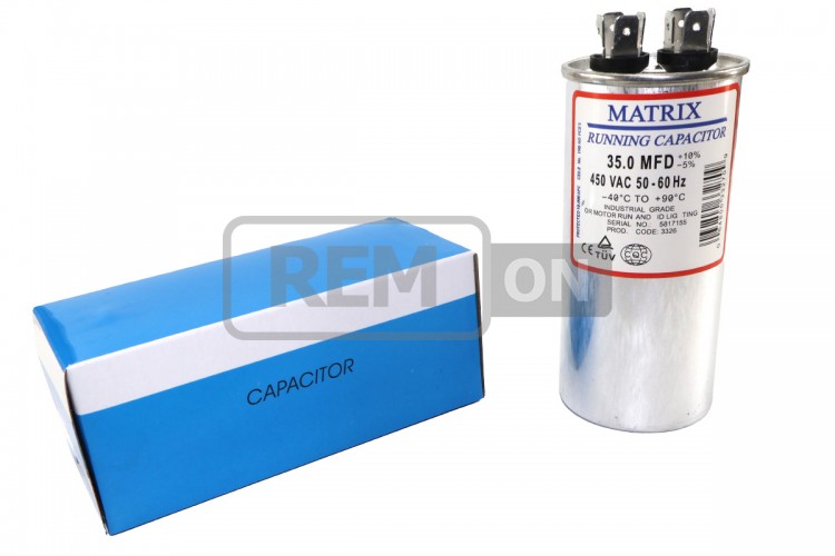 Конденсатор CBB65 35 мкФ 450V, металевий