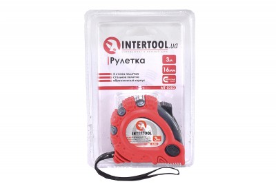 Рулетка Intertool червона 3 метри