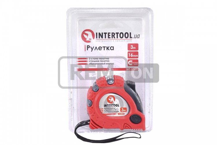 Рулетка Intertool червона 3 метри