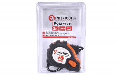 Рулетка Intertool чорна 3 метри