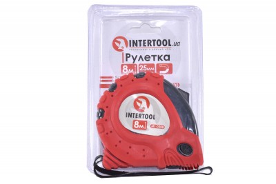 Рулетка Intertool червона 8 метрів