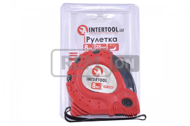 Рулетка Intertool красная 8 метров